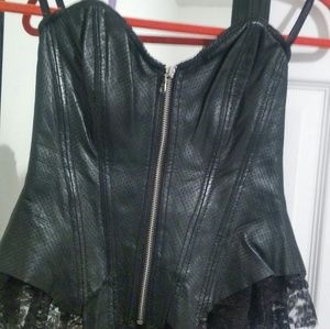 Genuine soft lamb leather bustier top